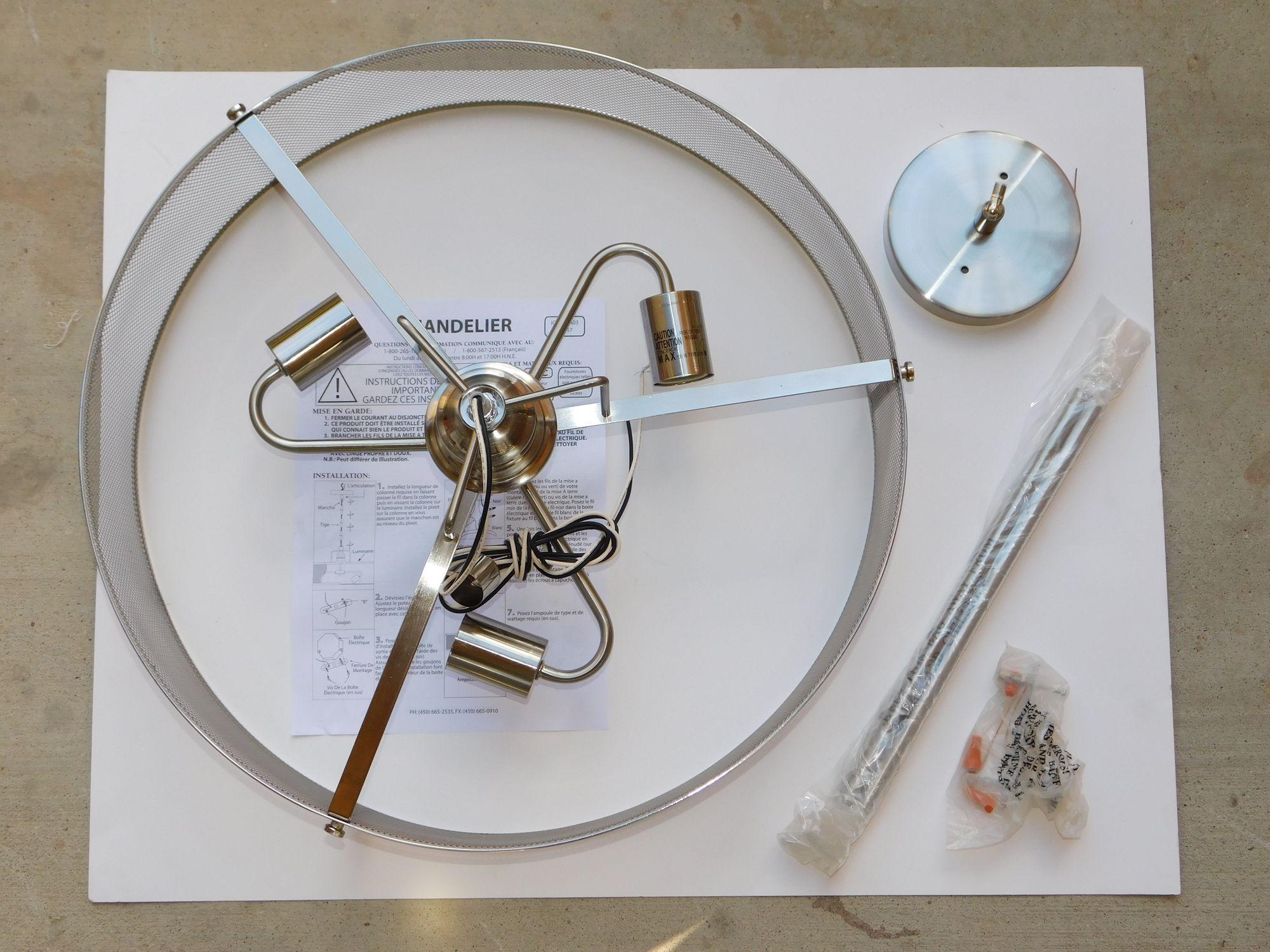 Home Impressions Beckett Silver 3 Light Chandelier